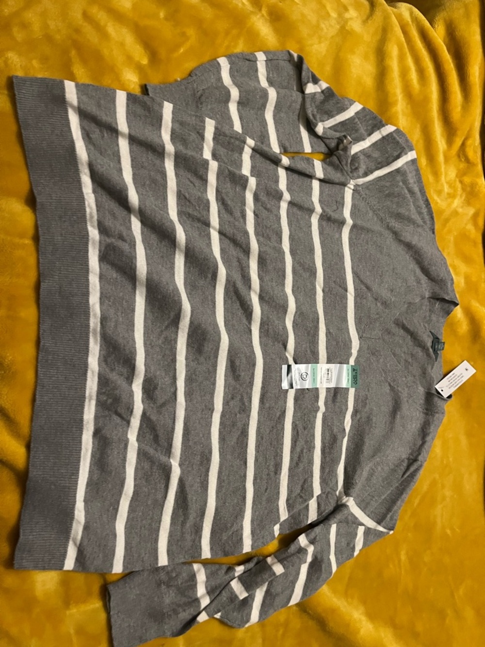 Terra & Sky Gray & White Striped Knit Sweater